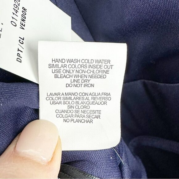 Speechless Junior Halter Style Chiffon Navy Cocktail Dress with Pearl Collar 1 - Picture 14 of 16